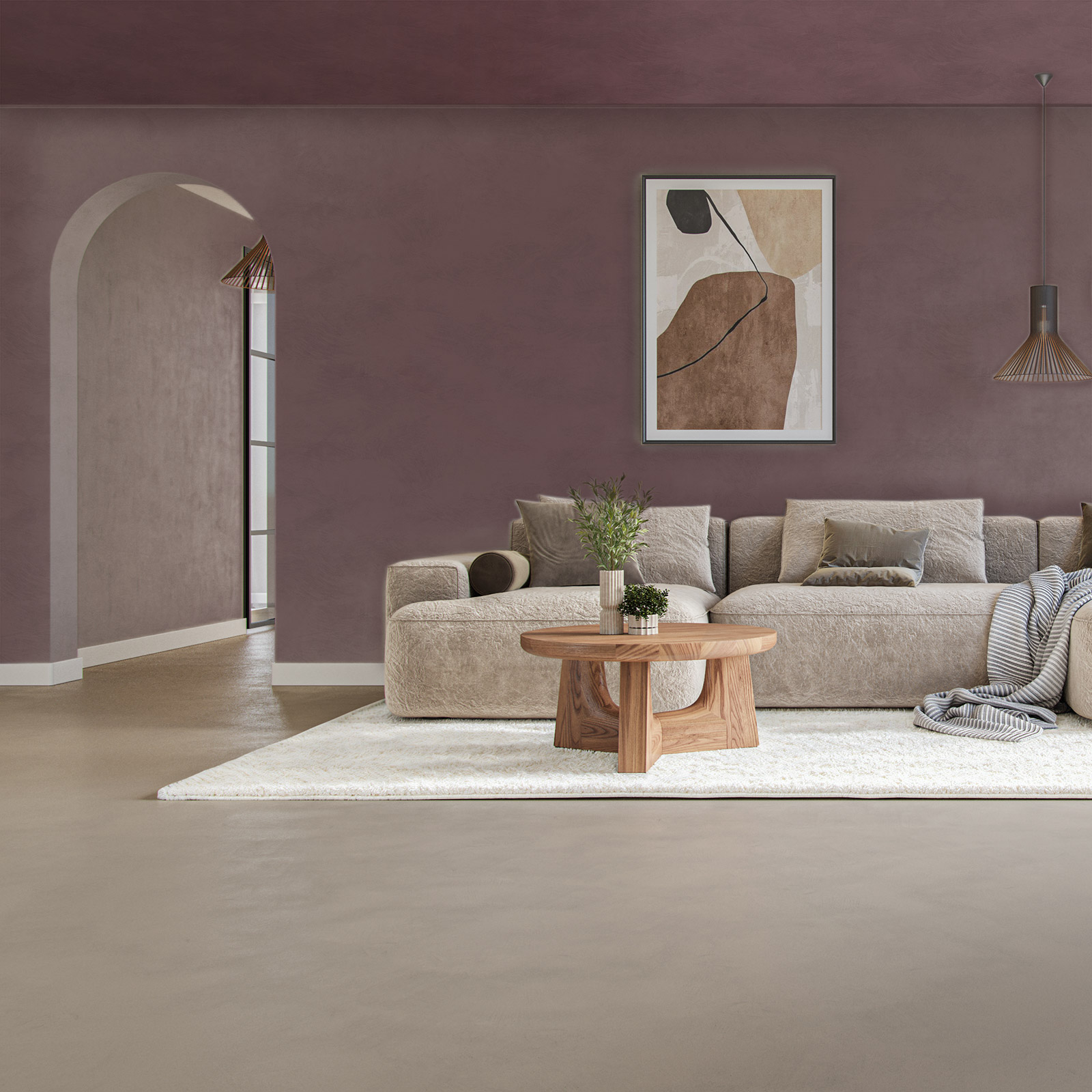 Lava Verf Plum Woonkamer
