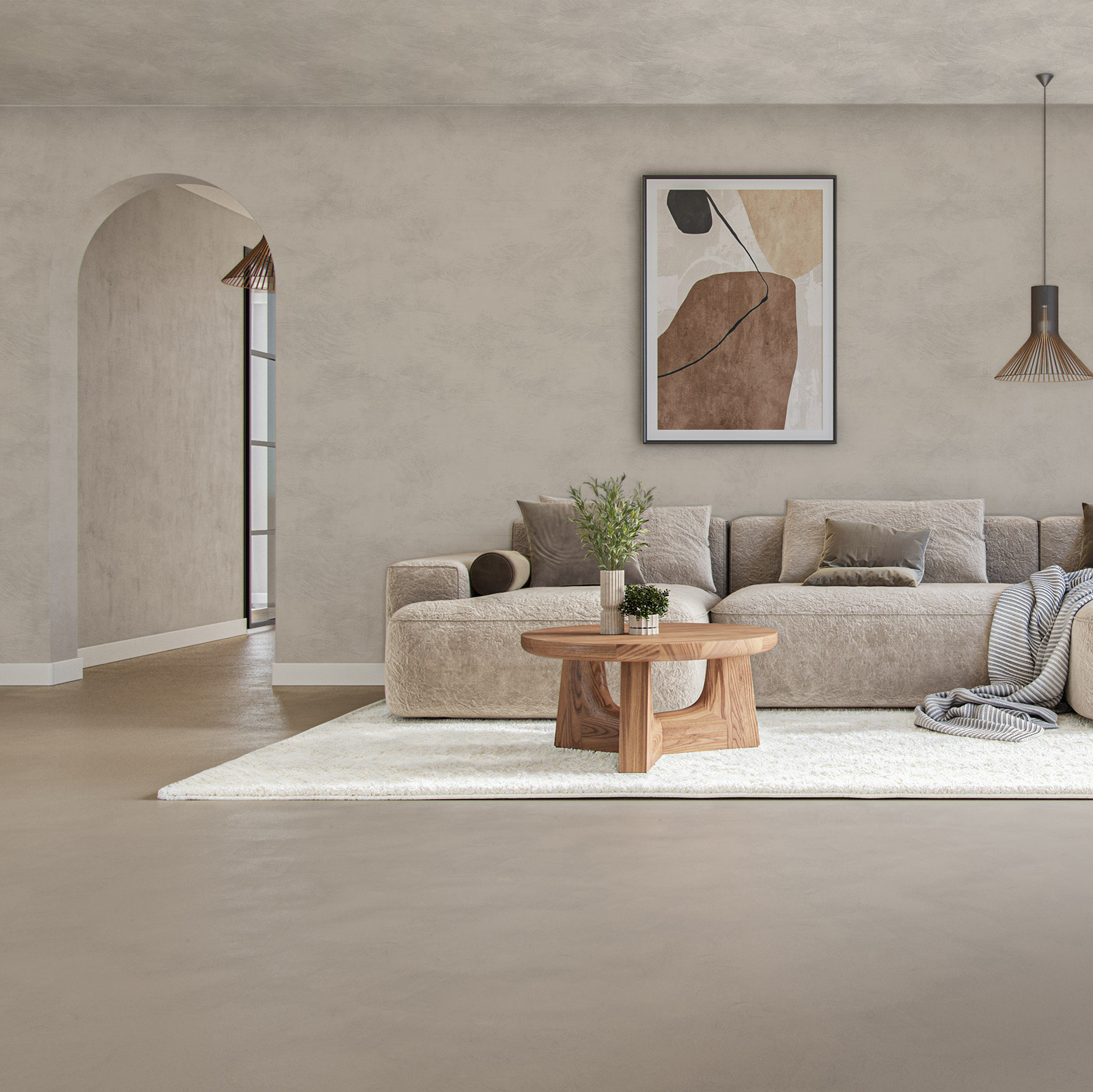 Lava Verf Olive Grey Woonkamer